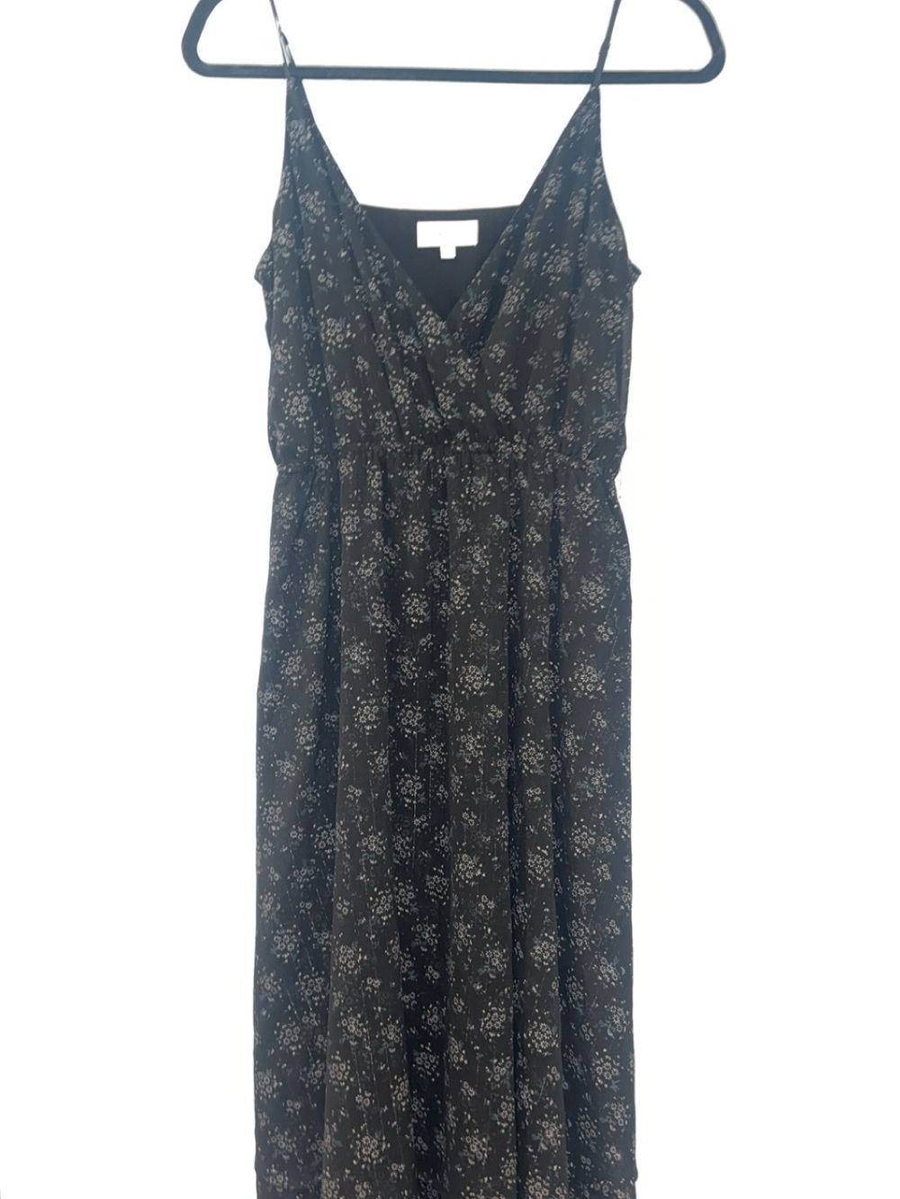Privacy Please Black Floral Wrap Maxi Dress